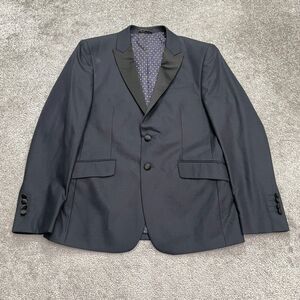 Vitarelli Italy Vintage Slim Fit Tuxedo Suit Blazer Jacket Mens 36S Black Satin